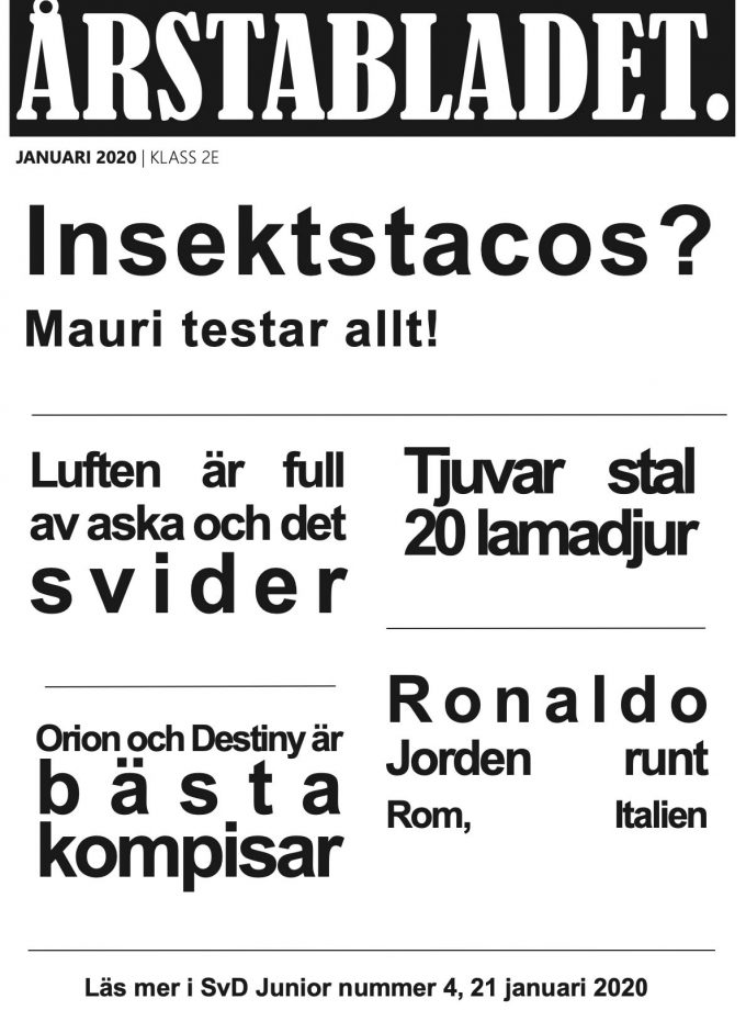 Löpsedlar Årstabladet – 2E